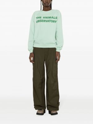 Sweatshirt aus baumwoll mit print The Animals Observatory grün