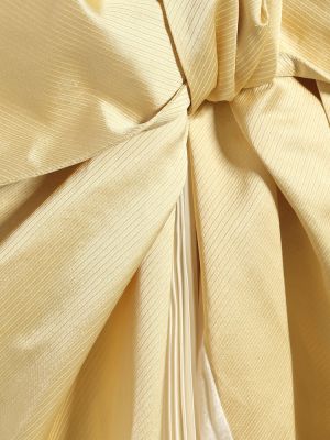 Saténové midi šaty s mašlí Marni zlaté