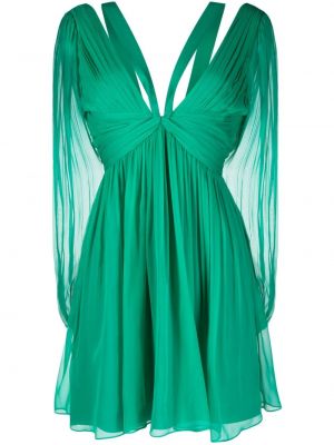 Abito da cocktail pieghettato Alberta Ferretti verde