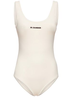 Jednodijelni kupaći kostim s printom Jil Sander bež
