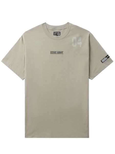 T-krekls ar apdruku ar apaļu kakla izgriezumu Izzue brūns