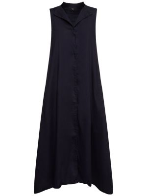 Βαμβακερή αμάνικη μίντι φόρεμα Yohji Yamamoto
