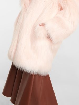 Krótki płaszcz z futerkiem Sportmax różowy