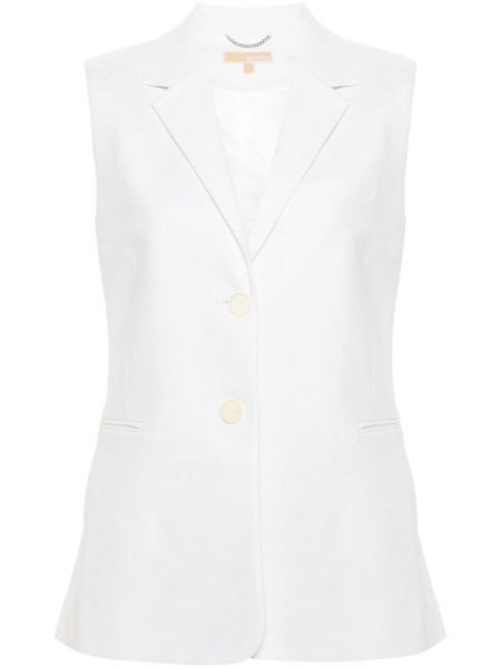 Dzianinowa sukienka bez rękawów relaxed fit plisowana Michael Michael Kors biała