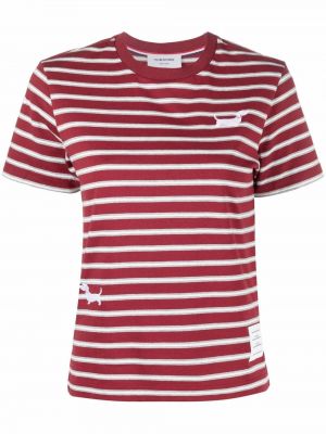 T-shirt con scollo tondo Thom Browne rosso