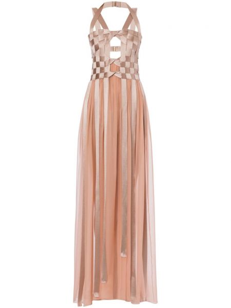 Сатенена вечерна рокля Alberta Ferretti розово