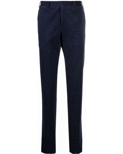 Pantalones rectos de pana slim fit Canali azul