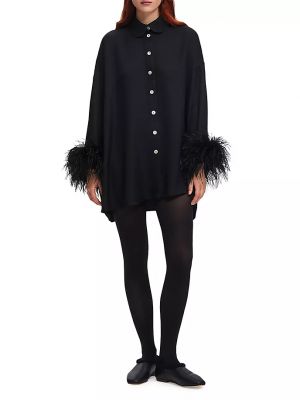 Платье-рубашка с перьями Sleeper черное