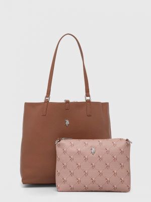Двусторонняя сумка шоппер U.s. Polo Assn. коричневая