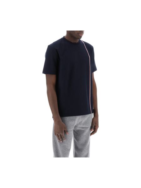 Camiseta de algodón de tela jersey Thom Browne azul