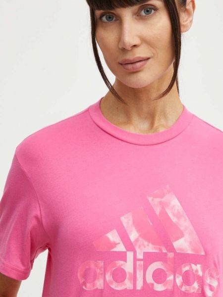Pamut póló Adidas rózsaszín
