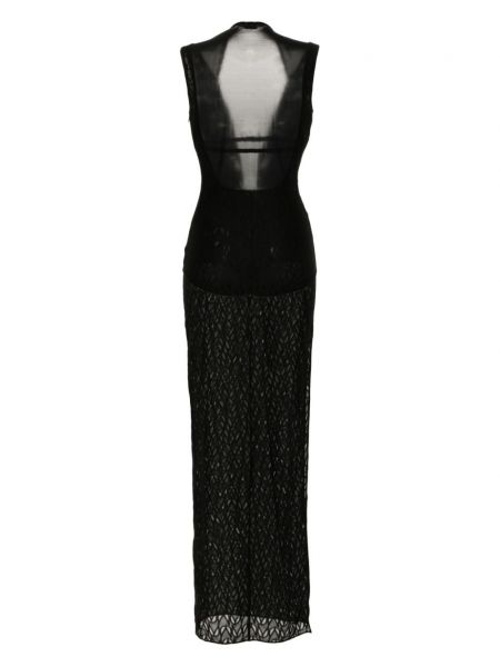 Sukienka długa żakardowa Alessandro Vigilante czarna