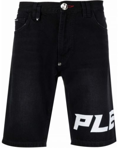 Kratke jeans hlače Philipp Plein črna