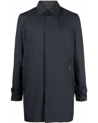 Hedvábný vlněný kabát Moorer modrý
