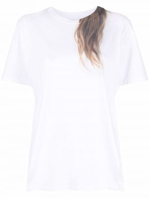 T-shirt con stampa oversize Mm6 Maison Margiela bianco