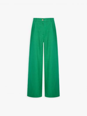 Широки панталони тип „марлен“ Aligne зелено