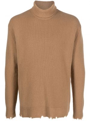 Vilnonis džemperis su įbrėžimais Laneus ruda