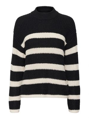 Dzianinowy sweter w paski Vero Moda czarny