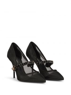 Calzado con tacón de cristal Dolce & Gabbana negro
