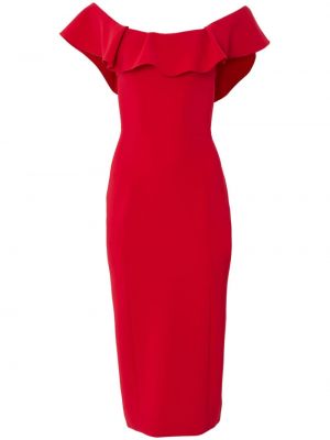 Αμάνικη μίντι φόρεμα Carolina Herrera κόκκινο