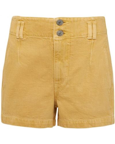 Pantaloni scurți din denim Marant Etoile galben