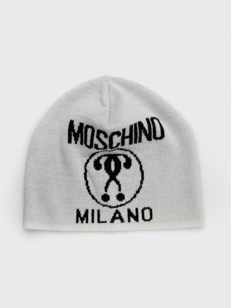 Vlněný klobouk Moschino šedý