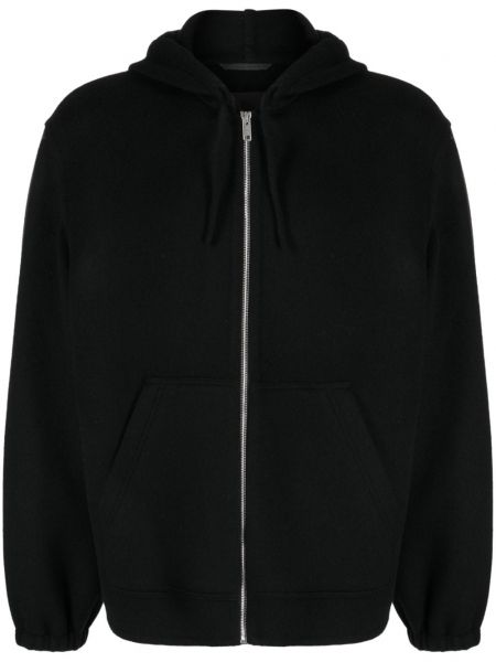 Vlněná mikina s kapucí na zip Givenchy černá