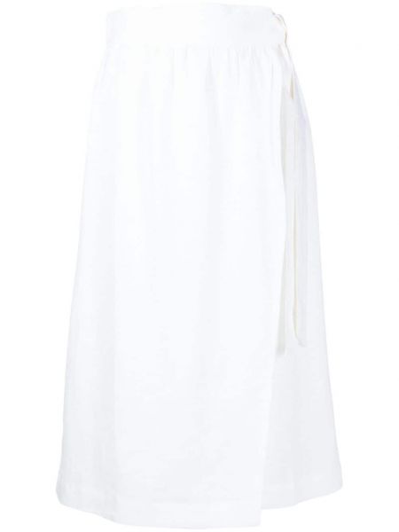 Ľanová sukňa Adriana Degreas biela