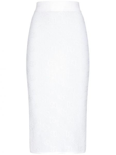 Jupe longue à imprimé en jacquard Dolce & Gabbana blanc