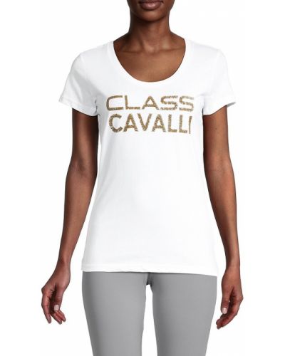 Tričko Cavalli Class, bílá