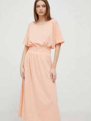 Sukienka długa bawełniana Deha pomarańczowa