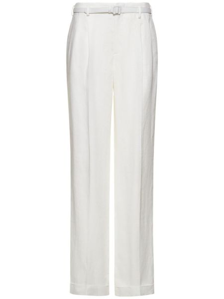 Pantaloni de in cu croială lejeră Ralph Lauren Collection alb