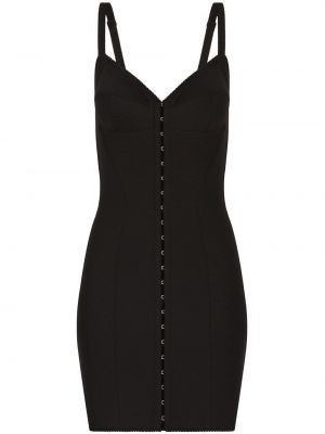 Κοκτέιλ φόρεμα με λαιμόκοψη v Dolce & Gabbana μαύρο