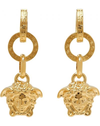 Złote kolczyki sztyfty Versace