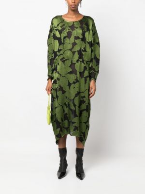Midi šaty s potiskem Henrik Vibskov zelené