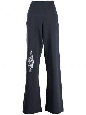 Pantalon de joggings à imprimé large Raf Simons bleu
