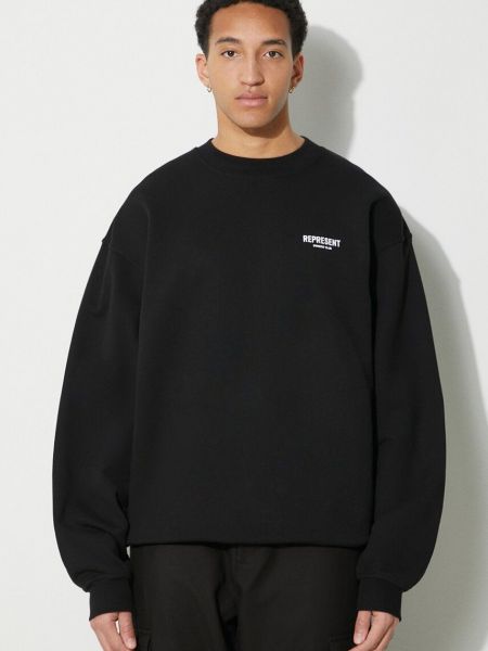 Pamučni džemper Represent crna
