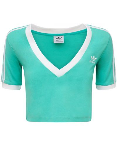 Памучна тениска Adidas Originals зелено
