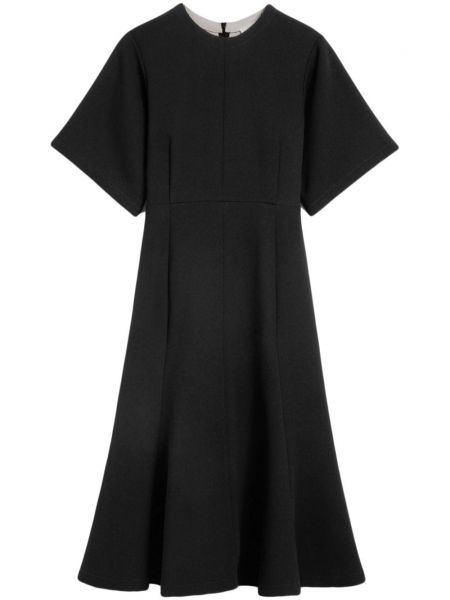 Vlněné midi šaty Ami Paris černé