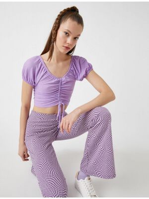 Tricou slim fit Koton violet