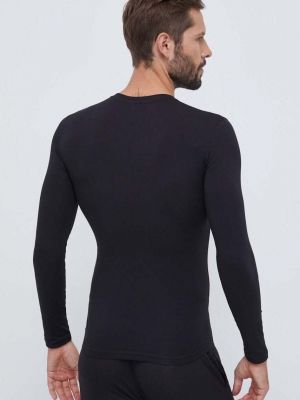 Tričko s dlouhým rukávem s potiskem s dlouhými rukávy Emporio Armani Underwear černé