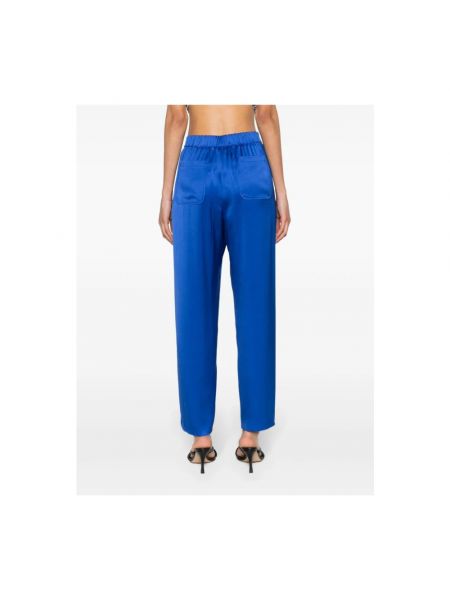 Pantalones de seda slim fit Giorgio Armani azul