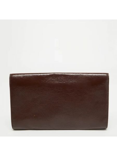 Bolso clutch de cuero Yves Saint Laurent Vintage marrón