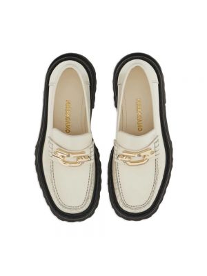 Loafers de cuero Salvatore Ferragamo blanco