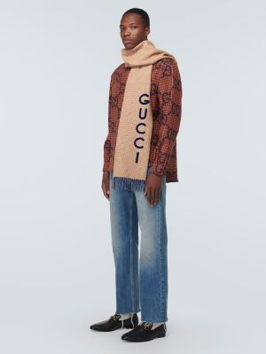Vlnený kašmírový vlnený šál Gucci