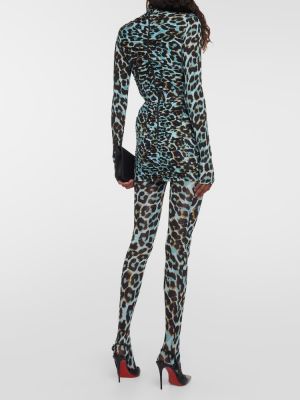 Pančuchové nohavičky s potlačou s leopardím vzorom Alex Perry červená