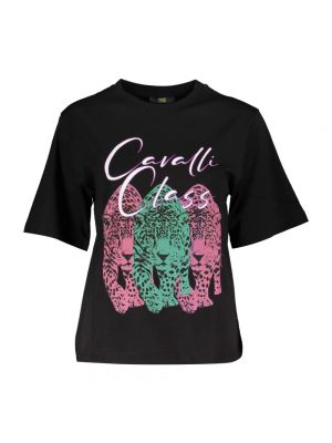 Koszulka bawełniana Cavalli Class czarna