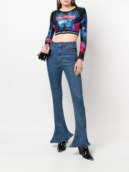 Top mit print Versace Jeans Couture blau