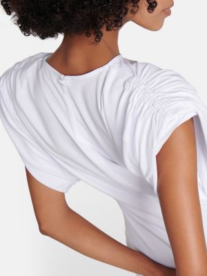Mini vestido con volantes de tela jersey Wardrobe.nyc blanco
