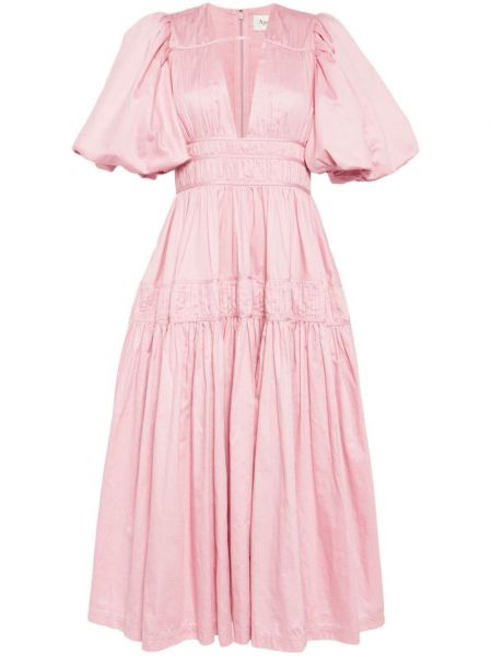 Πλισέ κοκτέιλ φόρεμα Aje ροζ